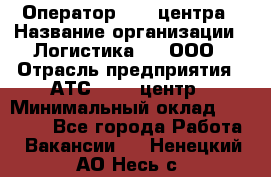 Оператор Call-центра › Название организации ­ Логистика365, ООО › Отрасль предприятия ­ АТС, call-центр › Минимальный оклад ­ 15 000 - Все города Работа » Вакансии   . Ненецкий АО,Несь с.